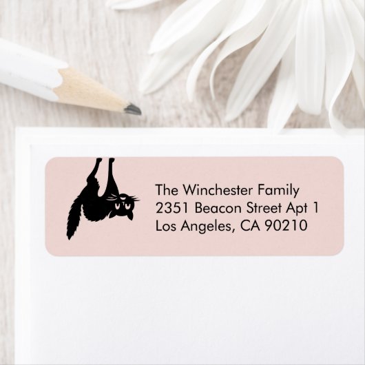 Rosa schwarze Katze Halloween Adresse (Insitu)