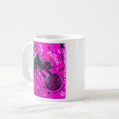 Rosa schwarze Katze Kaffeetasse (Vorderseite Links)