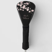 Rosa Schwarze Kirschblüte Monogramm Golf Headcover (Vorderseite)