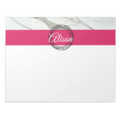 Rosa schwarze Kreise aus weißem Marmor Persönliche Notizblock (Vorderseite)