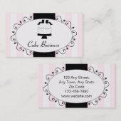 Rosa schwarze Kuchen-Bäckerei-Visitenkarten Visitenkarte (Vorne/Hinten)