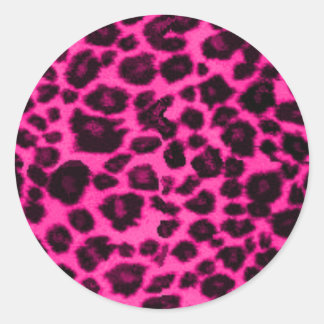 rosa/schwarze Leopard Runder Aufkleber