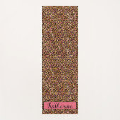 Rosa schwarze Leoparden Drucke Mit Monogramm Yogamatte (Vorderseite)