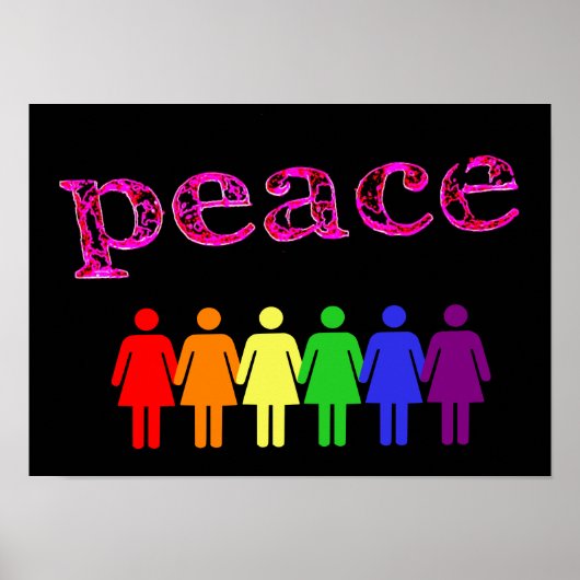 Rosa, schwarze LGBTQIA Poster (Vorne)