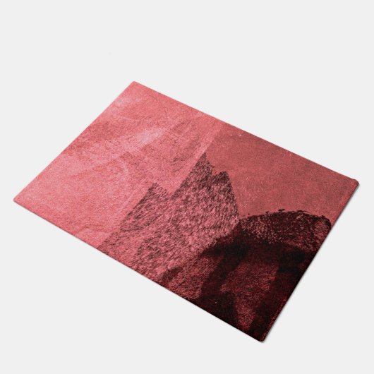 Rosa schwarze Liebe inspiriert abstrakte Malkunst Fußmatte (Schrägansicht)