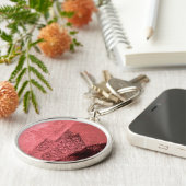 Rosa schwarze Liebe inspiriert abstrakte Malkunst Schlüsselanhänger (Seite)