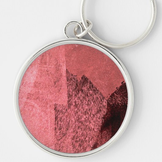 Rosa schwarze Liebe inspiriert abstrakte Malkunst Schlüsselanhänger (Vorne)