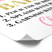 Rosa Schwarze Mama-osa-Bar Babydusche Poster (Ecke)