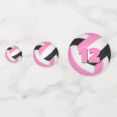 Rosa Schwarze Mannschaft farbenfrohe Girls Volleyb Konfetti (Vorderseiten)