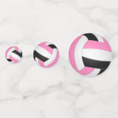 Rosa Schwarze Mannschaft farbenfrohe Girls Volleyb Konfetti (Rückseiten)