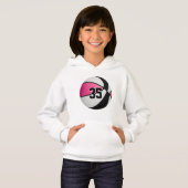 Rosa schwarze Mannschaftsfarben Jersey Nummer Bask Hoodie (Vorne ganz)