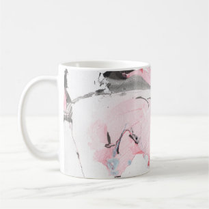 Rosa schwarze Marmor: Handgezeichnet Kaffeetasse