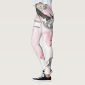 Rosa schwarze Marmor: Handgezeichnet Leggings (Links)