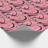 Rosa schwarze Marmorhandzeichnung Geschenkpapier (Ecke)