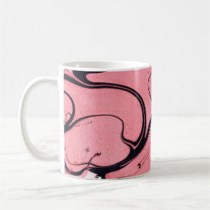 Rosa schwarze Marmorhandzeichnung Kaffeetasse