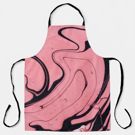 Rosa schwarze Marmorhandzeichnung Schürze (Vorderseite)