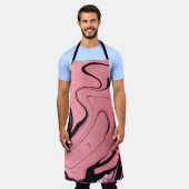 Rosa schwarze Marmorhandzeichnung Schürze (Getragen)