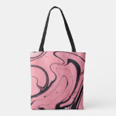 Rosa schwarze Marmorhandzeichnung Tasche (Rückseite)