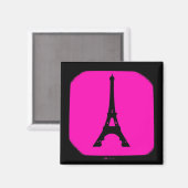 Rosa schwarze Mode Paris Eiffel Tower Magnet (Vorderseite/Rückseite)
