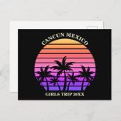 Rosa Schwarze Palmen tropische Strände Postkarte (Vorne/Hinten)