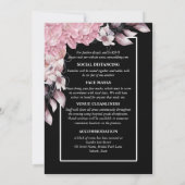 Rosa schwarze Perle florale dunkle stimmungsvolle Einladung (Rückseite)