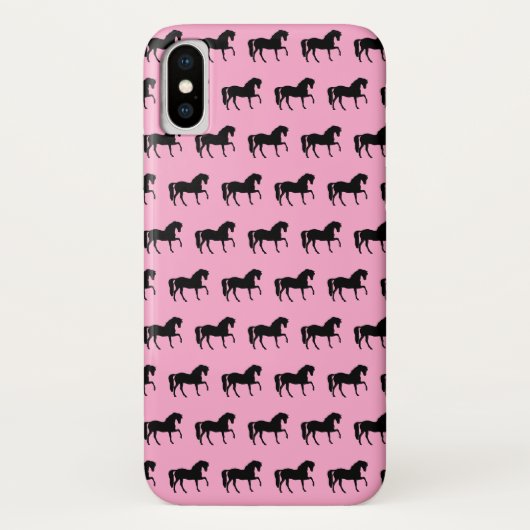 Rosa-schwarze Pferdeschal Case-Mate iPhone Hülle (Rückseite)