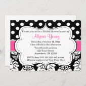 Rosa schwarze Punkte Damaskus Einladung (Vorne/Hinten)