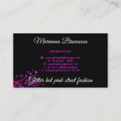 Rosa schwarze Quilt Nähmaschine Seamstress Schneid Visitenkarte (Rückseite)