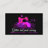 Rosa schwarze Quilt Nähmaschine Seamstress Schneid Visitenkarte (Vorderseite)