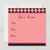 Rosa Schwarze Raute Einladung (Rückseite)