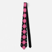 Rosa-schwarze Retro-Argyle-Krawatte Krawatte (Vorderseite)