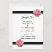 Rosa schwarze Ribbon Hochzeit speichern das Datum Save The Date (Vorderseite)