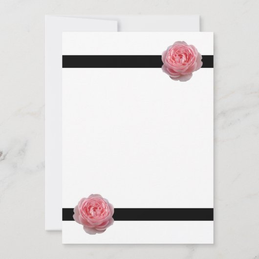 Rosa schwarze Ribbon Hochzeit speichern das Datum Save The Date (Rückseite)