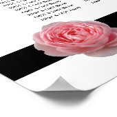 Rosa schwarze Ribbon Hochzeitskarte Poster (Ecke)