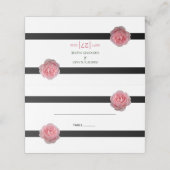 Rosa-schwarze Ribbon-Hochzeitsstimmung Platzkarte (Außenseite Aufgefaltet)