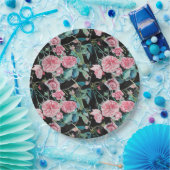 Rosa Schwarze Rose Blumenblätter Party Papierplatt Pappteller (Party)