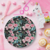 Rosa Schwarze Rose Blumenblätter Party Papierplatt Pappteller (Party)