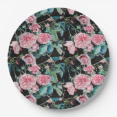 Rosa Schwarze Rose Blumenblätter Party Papierplatt Pappteller (Vorderseite)
