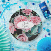 Rosa Schwarze Rose Blumenblätter Party Papierplatt Pappteller (Party)