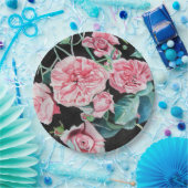 Rosa Schwarze Rose Blumenblätter Party Papierplatt Pappteller (Party)