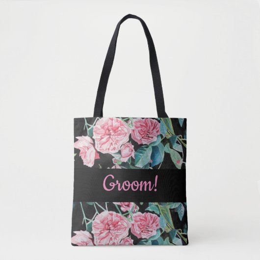 Rosa Schwarze Rose Rose Groom Hochzeit Mann Traumt Tasche (Vorderseite)