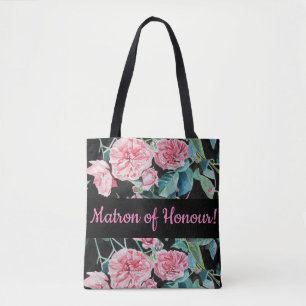 Rosa schwarze Rosen Brautjungfer Tragetasche Tasche