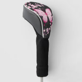 Rosa schwarze Schmetterlinge und Kirschblüten Golf Headcover (angewinkelt)