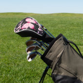 Rosa schwarze Schmetterlinge und Kirschblüten Golf Headcover (In SItu)