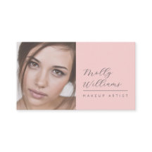 Rosa-schwarze Schrift Foto-Make-up Visitenkarte