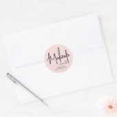 Rosa-schwarze Schrift-Make-up Runder Aufkleber (Umschlag)