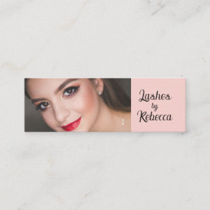 Rosa-Schwarze Schrift Mini-Foto-Wimpern Mini Visitenkarte