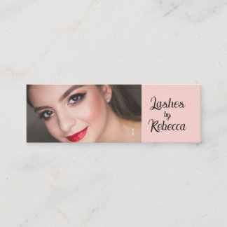 Rosa-Schwarze Schrift Mini-Foto-Wimpern Mini Visitenkarte