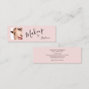 Rosa-schwarze Script-Foto-Make-up  Mini Visitenkarte