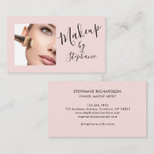 Rosa-schwarze Script-Foto-Make-up-Visitenkarte